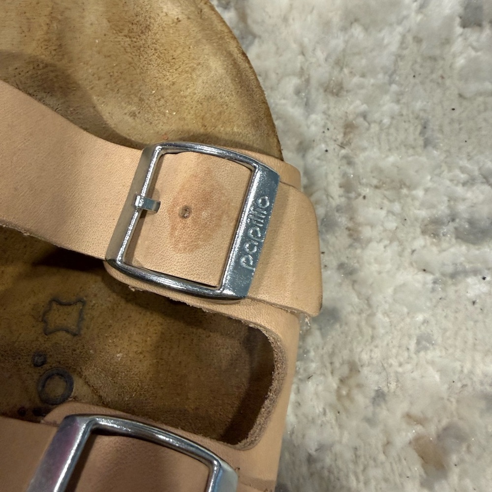 Papillio Tan Nude Leather Triple-Buckle Sandals - Picture 2 of 6